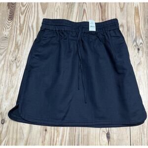 Ann Taylor LOFT Skirt Elastic Waist Drawstring A-Line Pencil Black Size S NWT